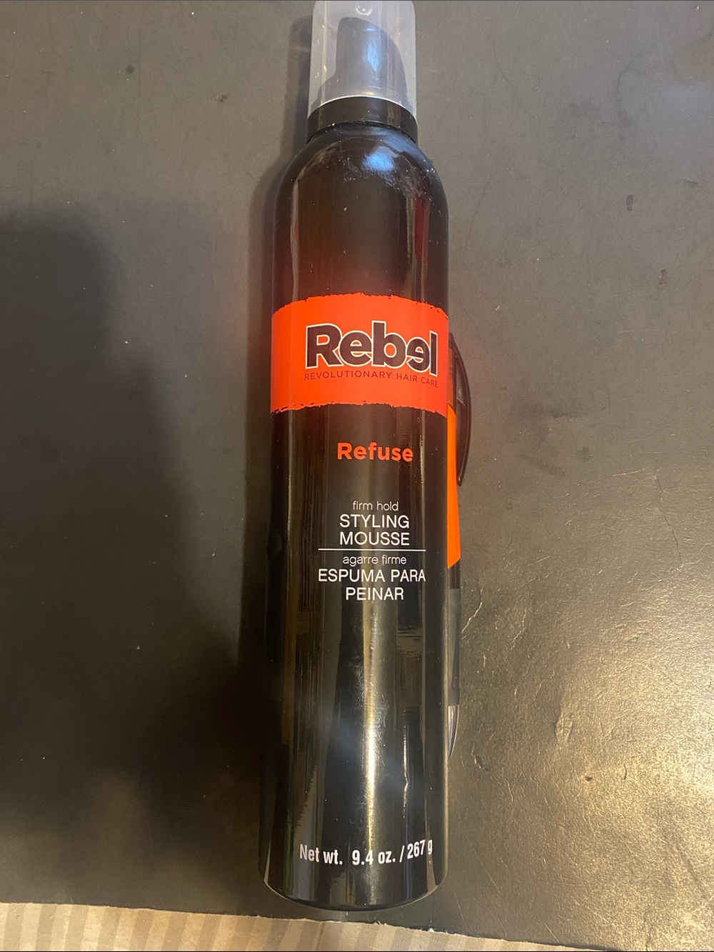 Rebel Refuse Firm Hold Styling Mousse — Black and Orange